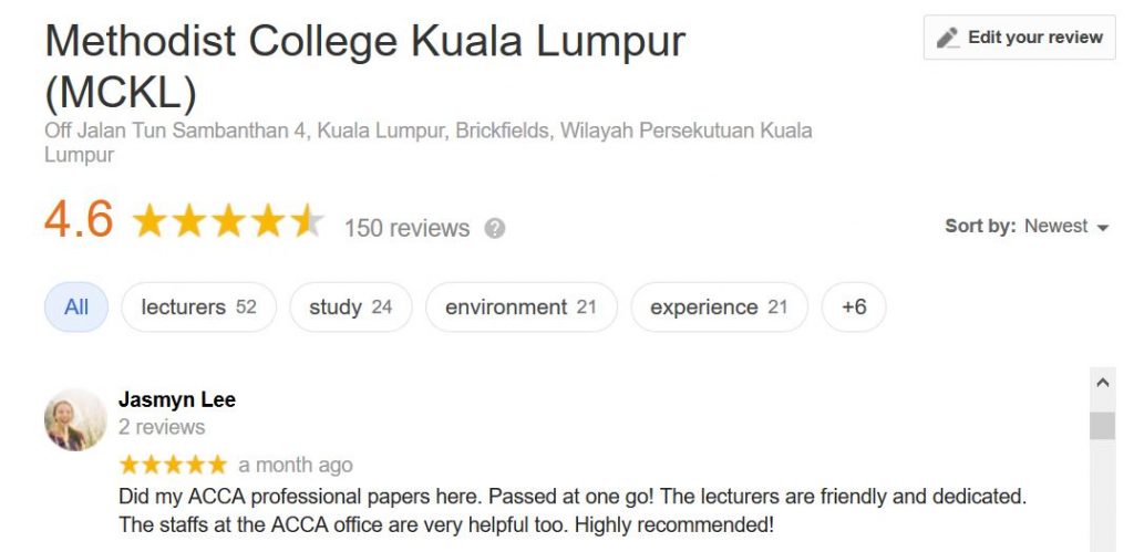 acca mckl google review